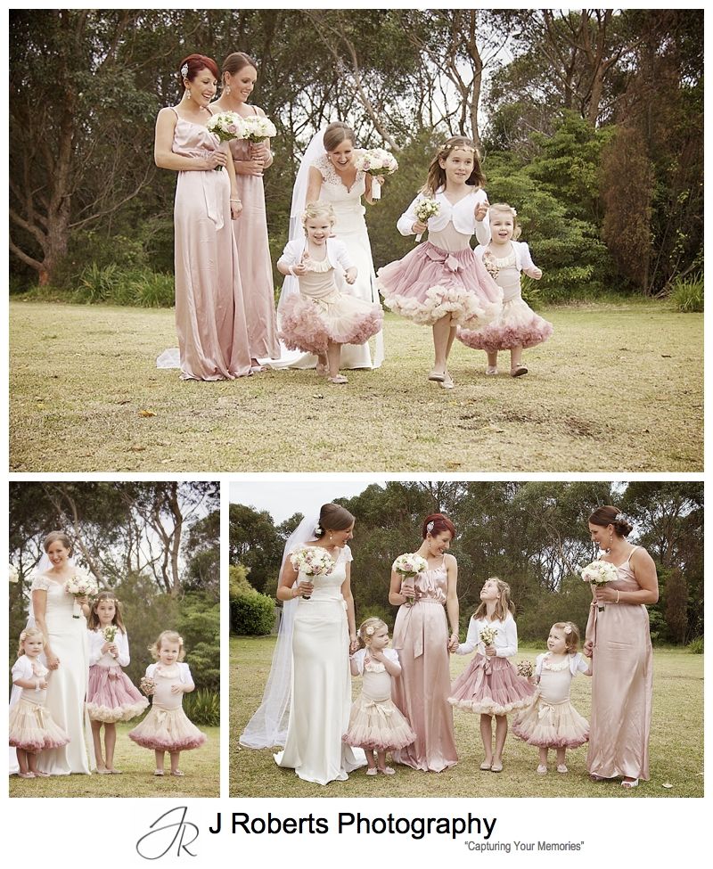 Vintage inspired flowergirls and bridesmaids - sydney wedding photography 